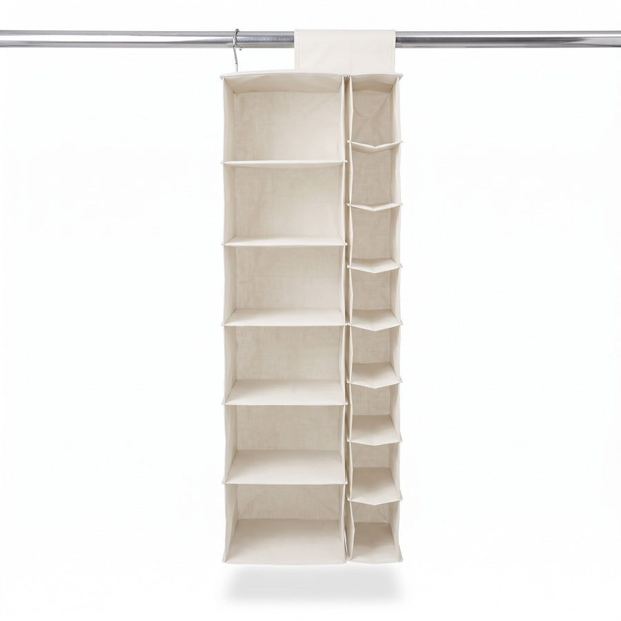 Wardrobe Organiser + Hanging Shoe Rack, in use